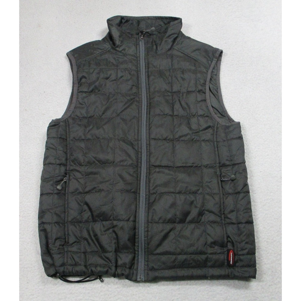 Lands' End Vest Mens Small Gray PrimaLoft Quilted Puffer Full Zip Lightweight